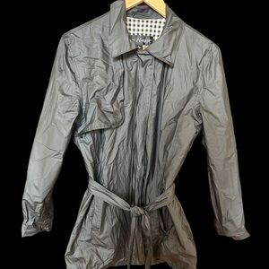 Women's Black Belted Rain Jacket